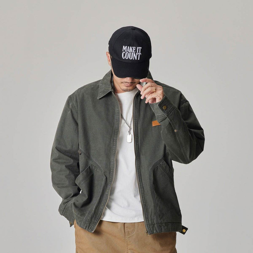 Winter Detroit Heavy Quilted Work Jacket for Men – Loose Fit, Cotton Lined