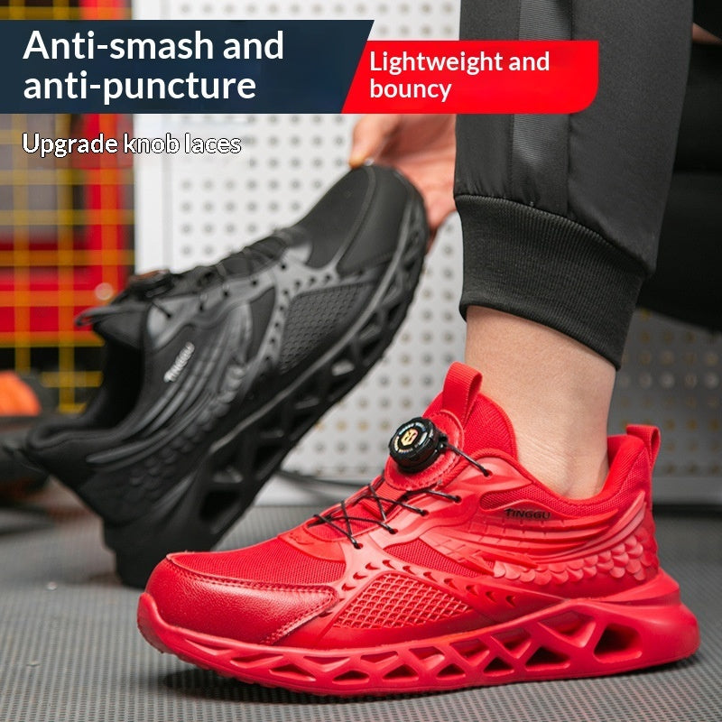 Men's Steel Toe Work Shoes - Impact-Resistant Puncture-Proof Breathable Safety Shoes
