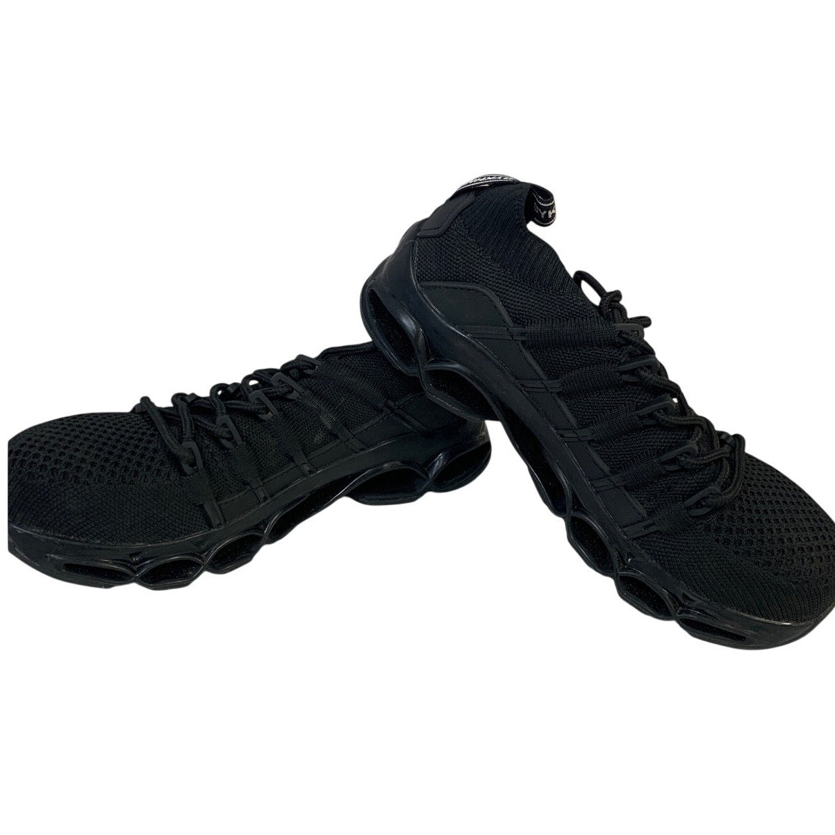 Dykhmily Mens 6.5 Black Sneakers Steel Toe Lace Up Closed Slip Resistant Shoes