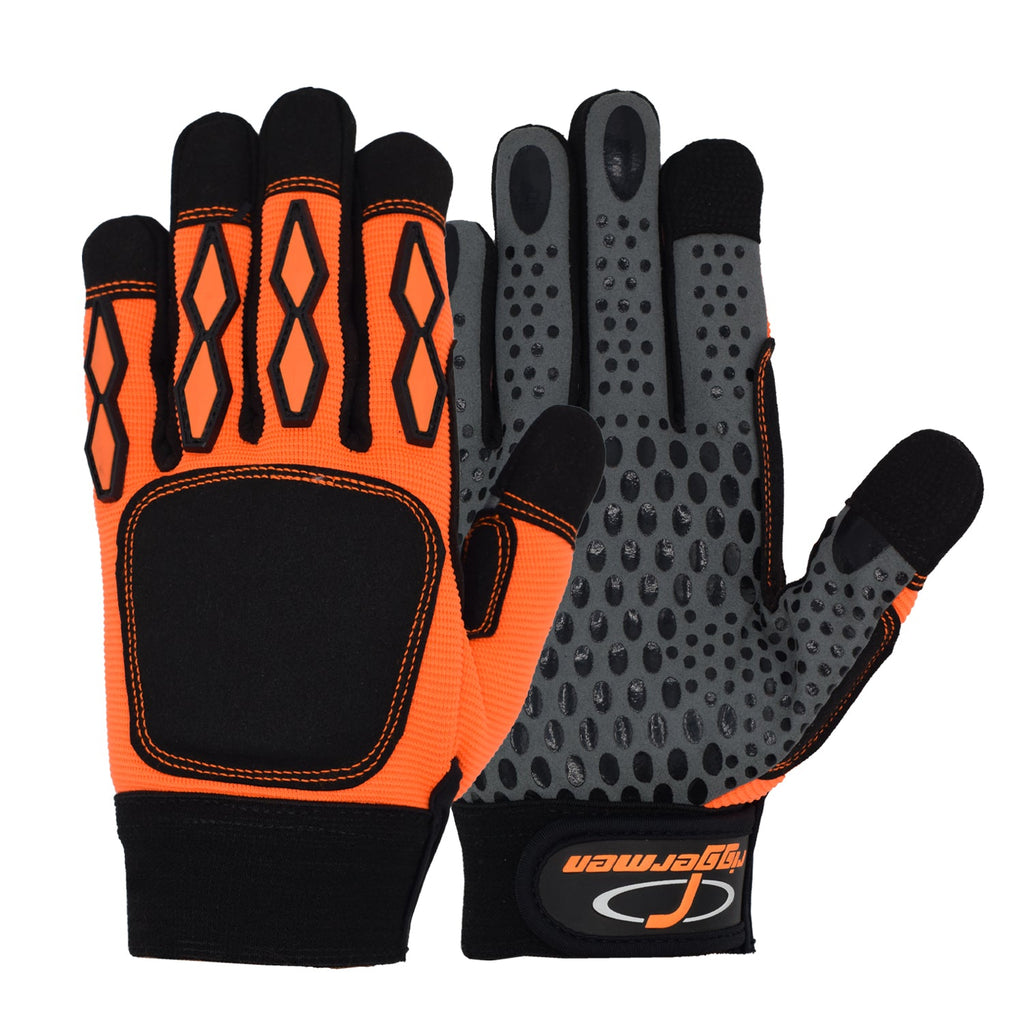Riggermen Mens Heavy Duty Mechanic Work Gloves Touchscreen Anti-Slip Multiuse Safety Glove