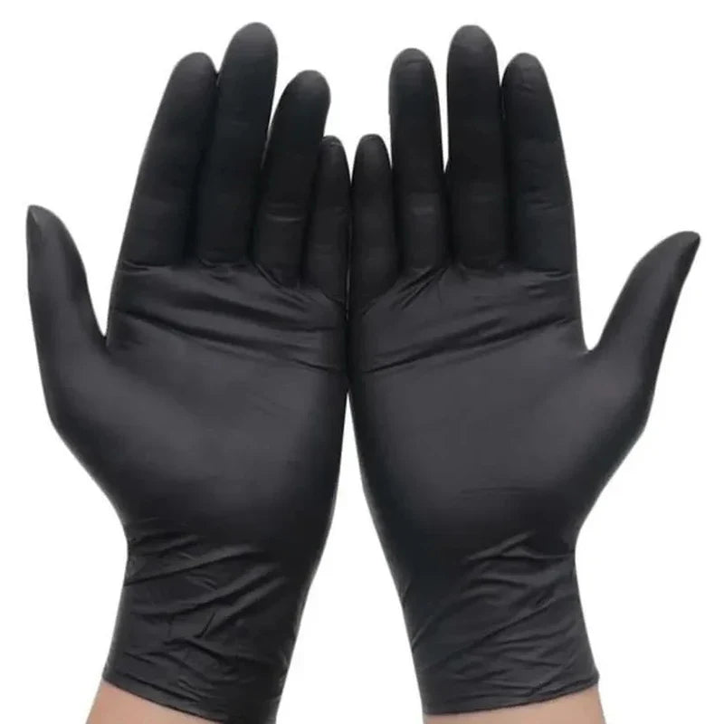 20/50/100PCS Disposable Black Nitrile Gloves – Latex-Free, Powder-Free Cleaning, Tattoo, Hairdressing & Household Use