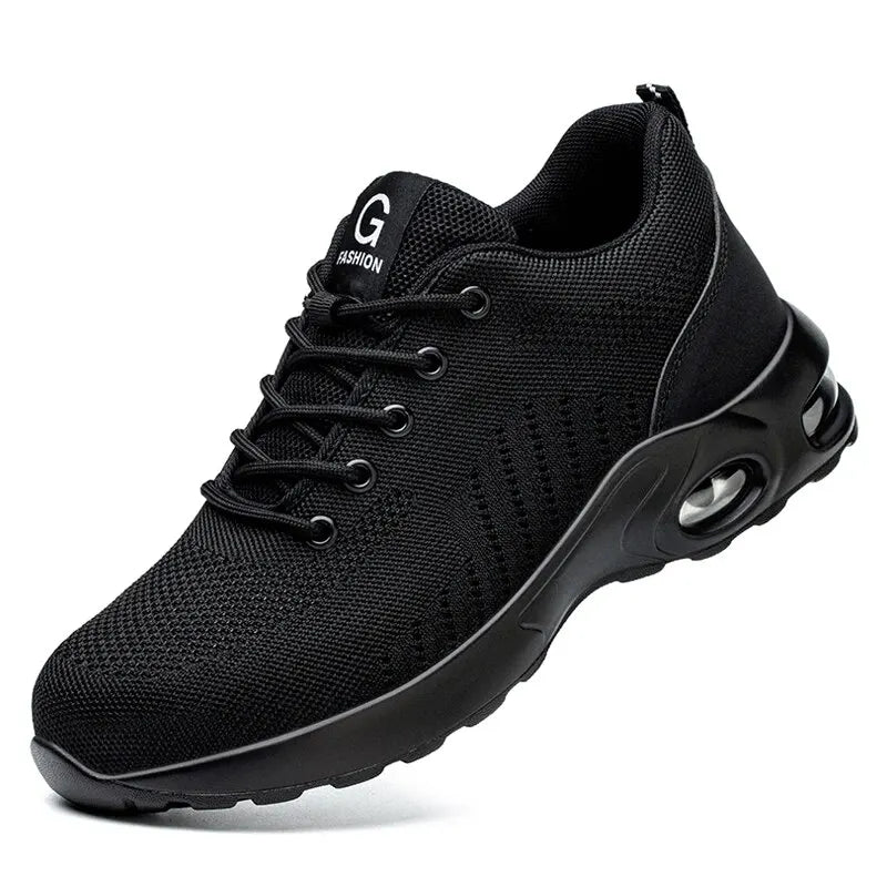 Air Cushion Steel Toe Work Shoes Unisex - Breathable Anti-Puncture Safety Sneakers