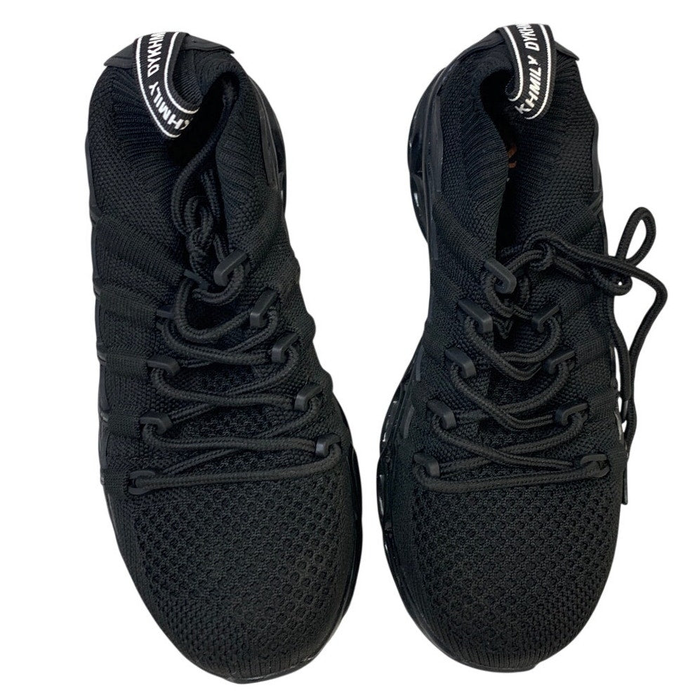 Dykhmily Mens 6.5 Black Sneakers Steel Toe Lace Up Closed Slip Resistant Shoes