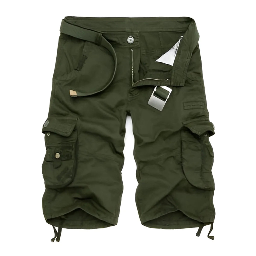 Military Camouflage Denim Cargo Shorts