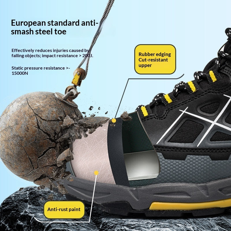 Men's Steel Toe Safety Shoes – Crush-Resistant, Puncture-Proof, Waterproof & Lightweight Work Boots