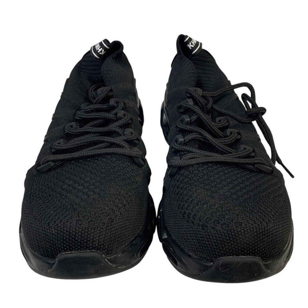Dykhmily Mens 6.5 Black Sneakers Steel Toe Lace Up Closed Slip Resistant Shoes