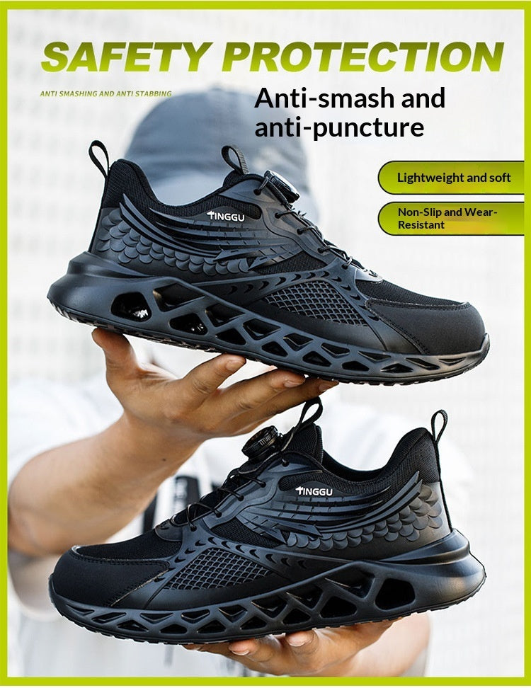 Men's Steel Toe Work Shoes - Impact-Resistant Puncture-Proof Breathable Safety Shoes